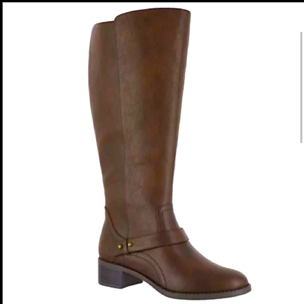 Easy Street Block Heeled Calf Tall Boots Jewel